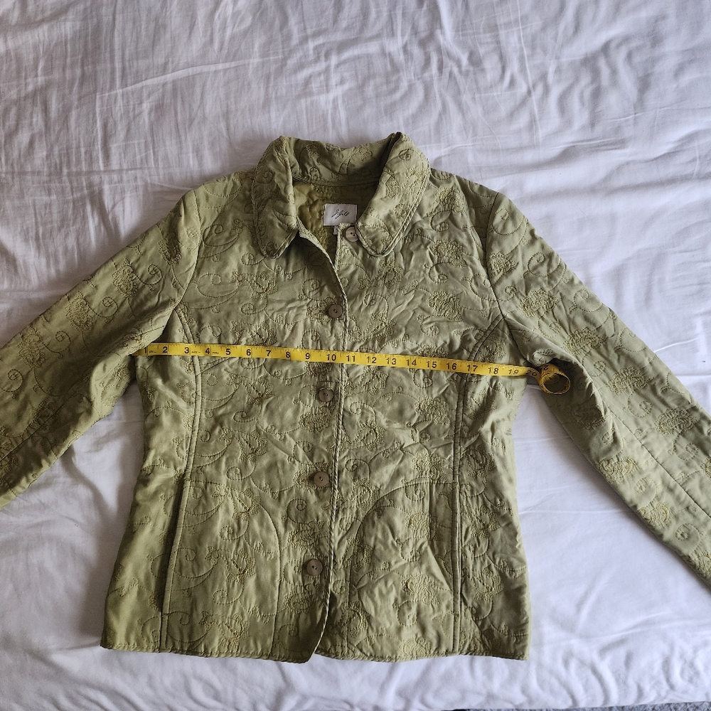 J. Jill Light Green Embroidered Utility Jacket - Picture 4 of 6